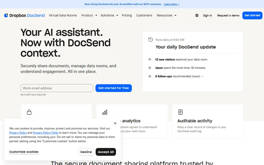 DocSend homepage