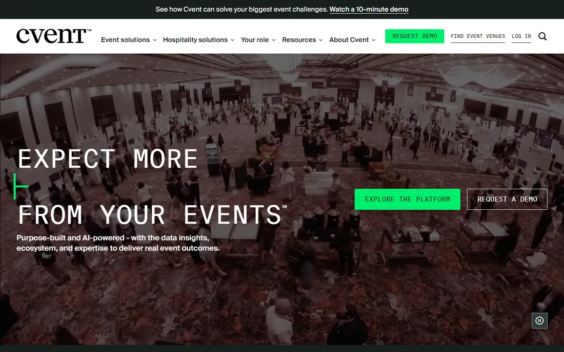 Cvent homepage
