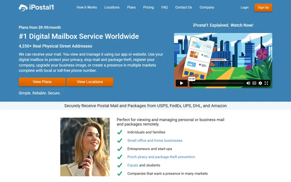 iPostal1 homepage