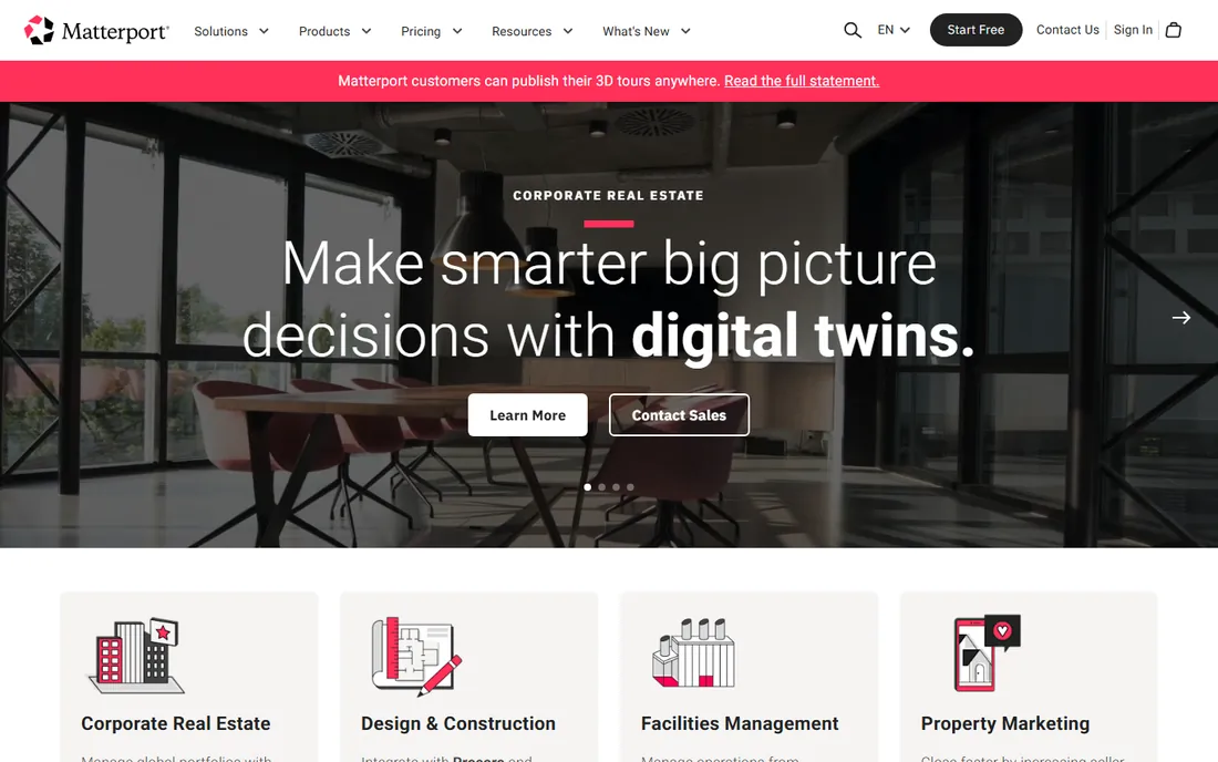 Matterport homepage