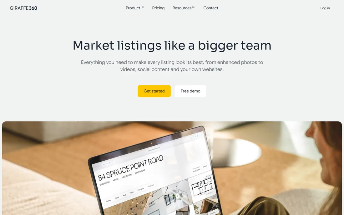 Giraffe360 homepage