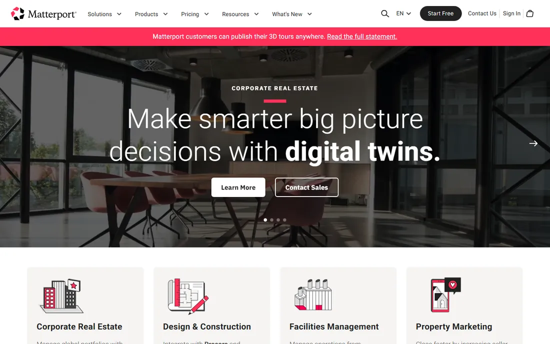 Matterport homepage