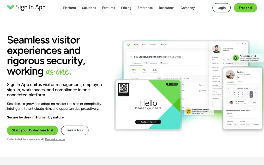 Sign In App homepage