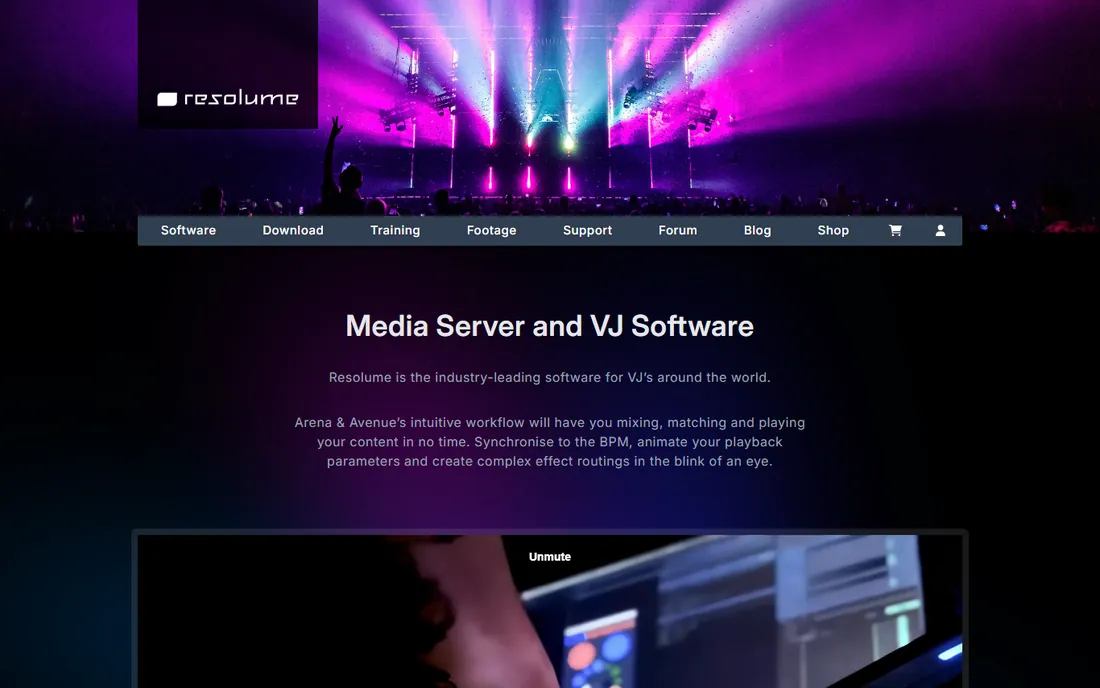 Resolume homepage