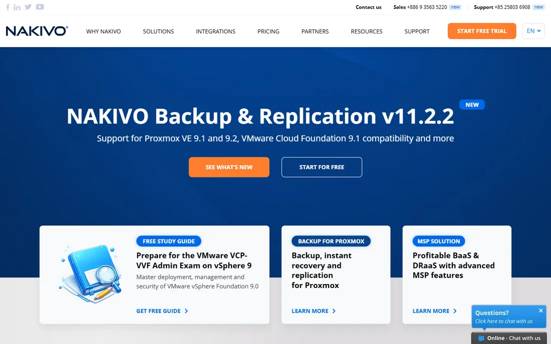 NAKIVO Backup & Replication homepage