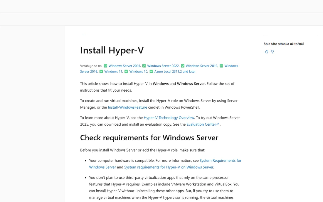 Hyper-V homepage