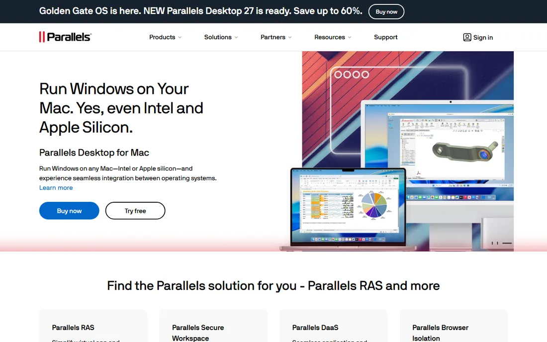 Parallels Desktop homepage