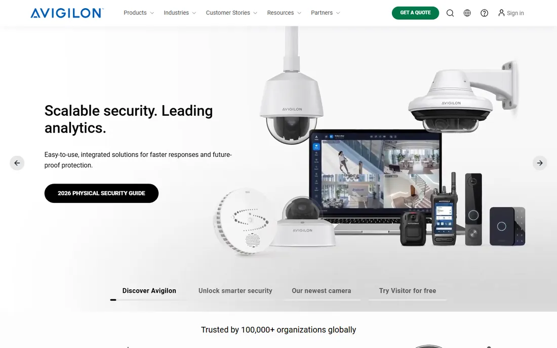 Avigilon Unity Video homepage