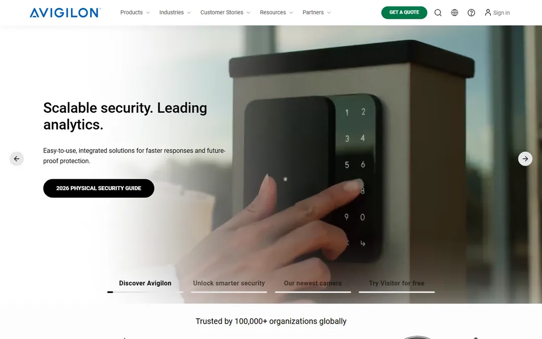 Avigilon Unity Video homepage