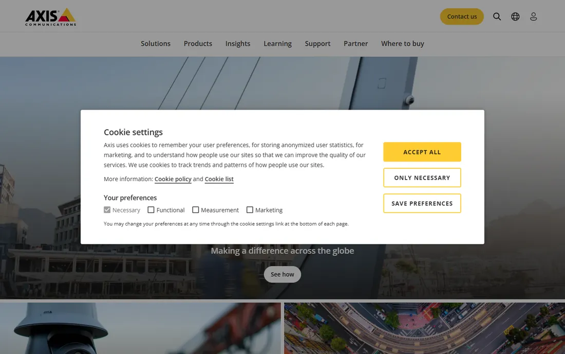 Axis Camera Station homepage