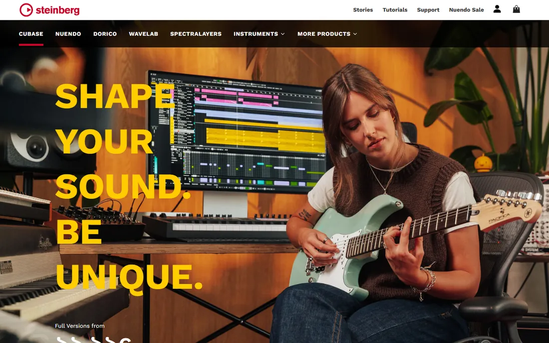 Cubase homepage