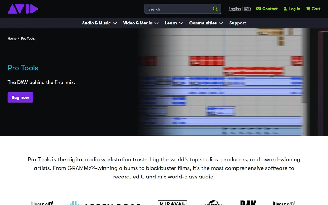 Pro Tools homepage