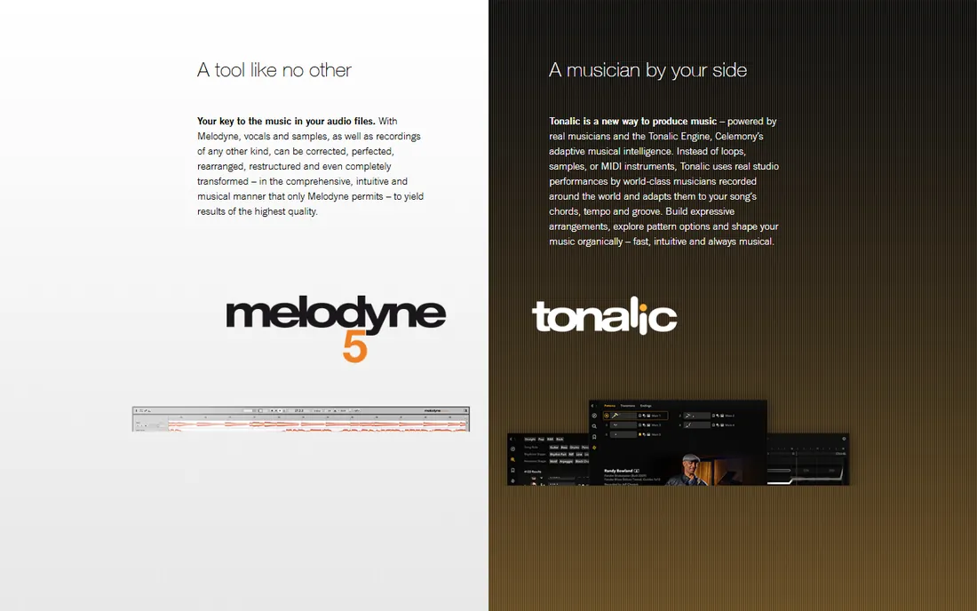 Celemony Melodyne 5 homepage
