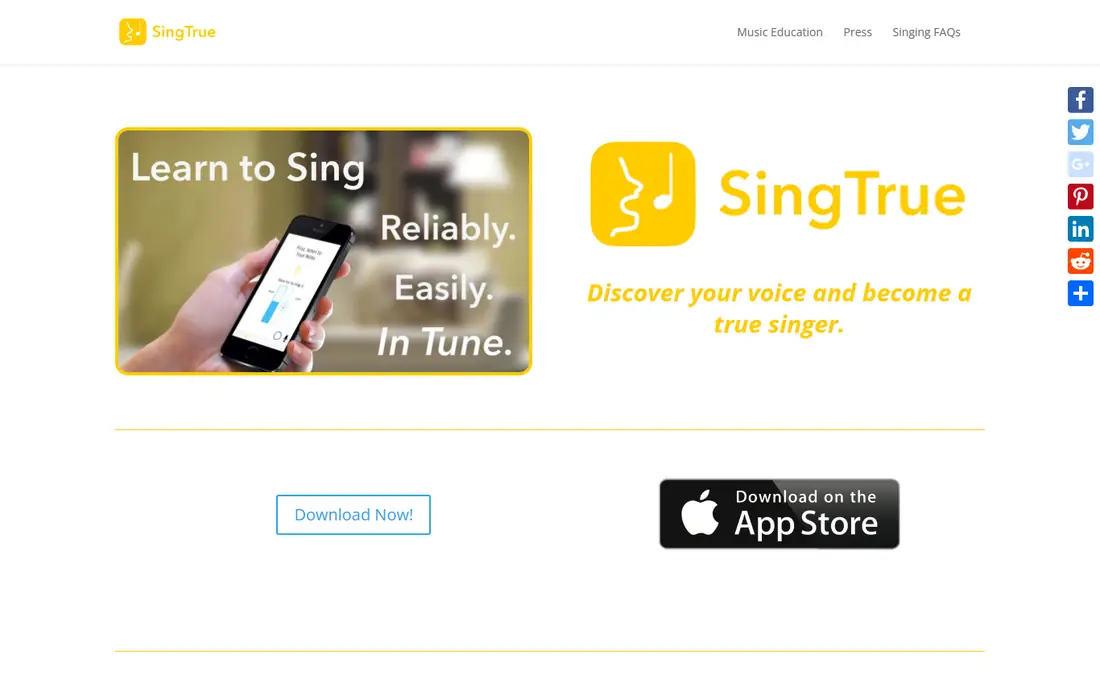 SingTrue homepage