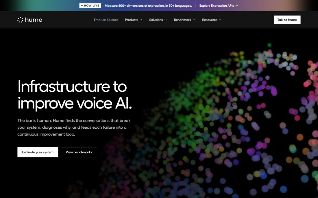 Hume AI homepage