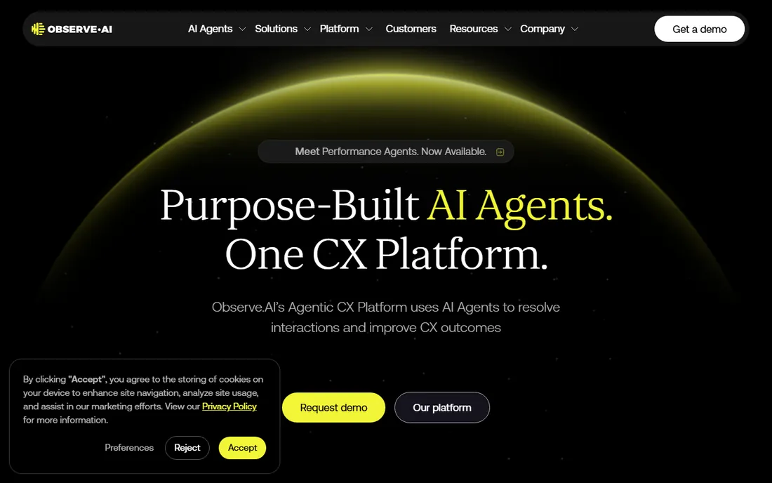 Observe.AI homepage