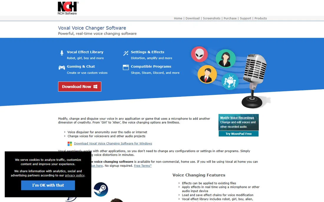 Voxal homepage