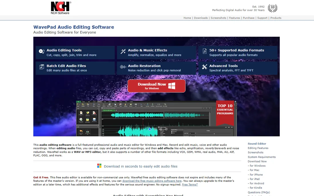WavePad homepage