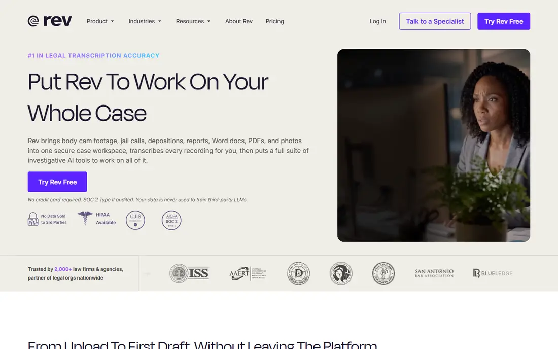 Rev homepage