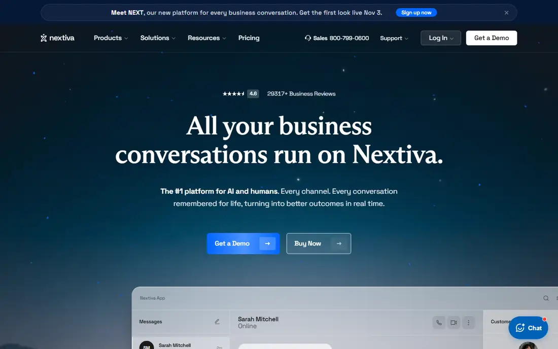 Nextiva homepage