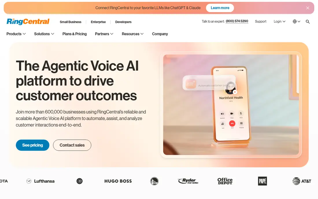 RingCentral homepage