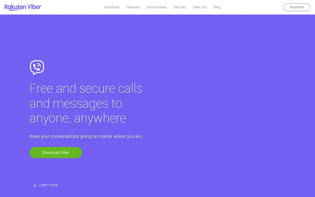 Viber homepage