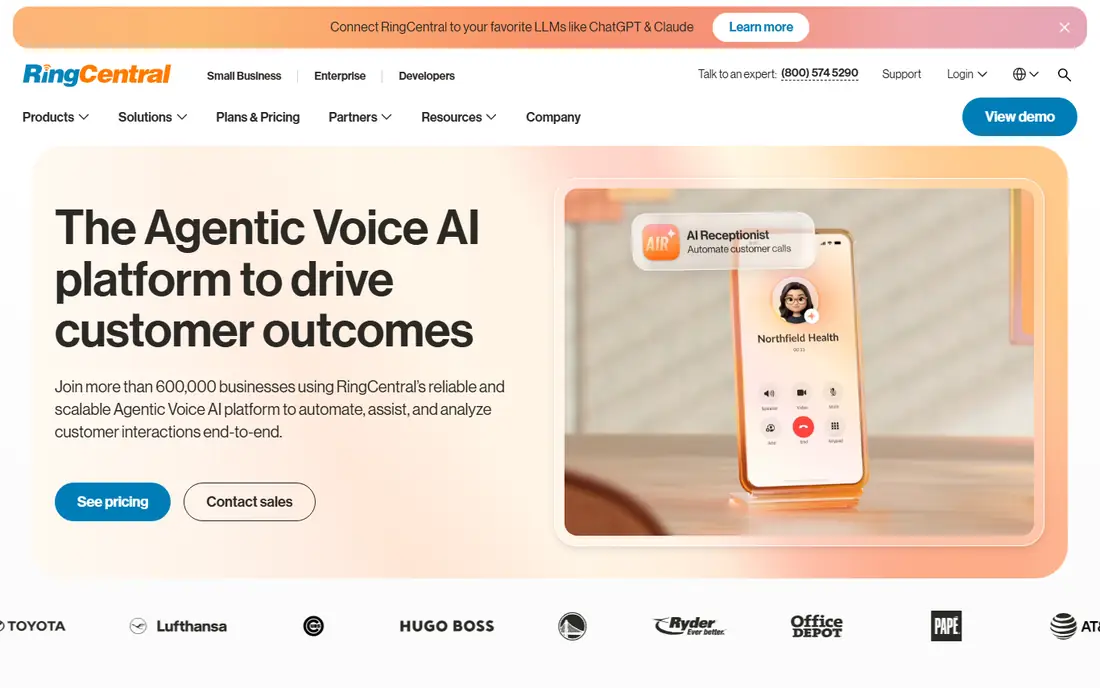 RingCentral homepage