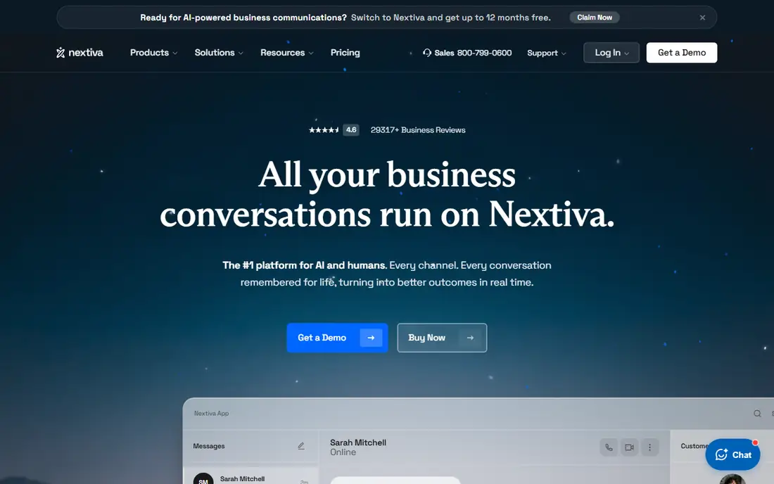 Nextiva homepage
