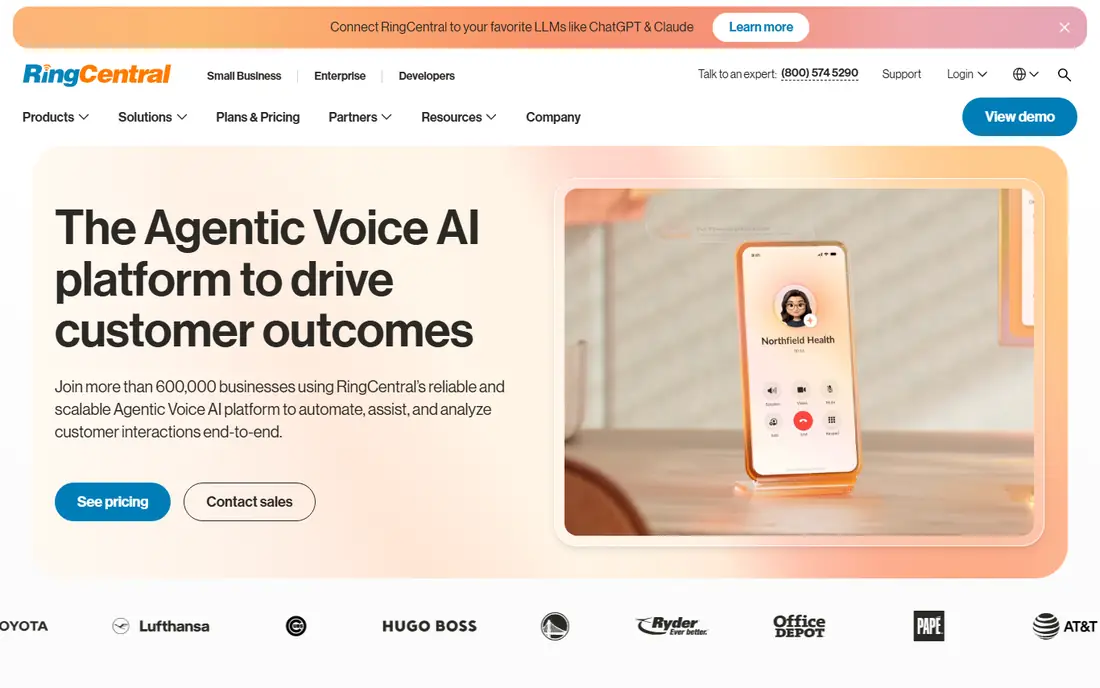 RingCentral homepage