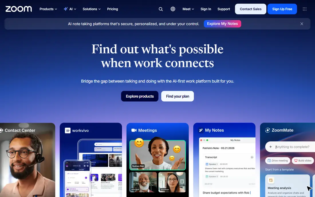 Zoom Phone homepage