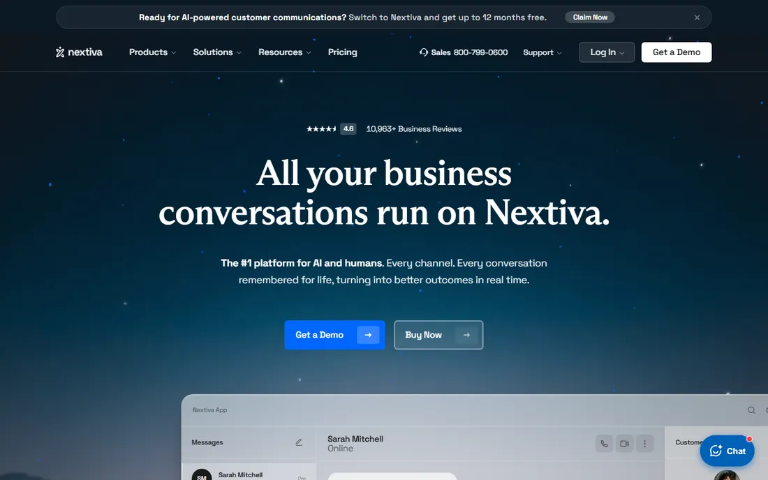 Nextiva homepage