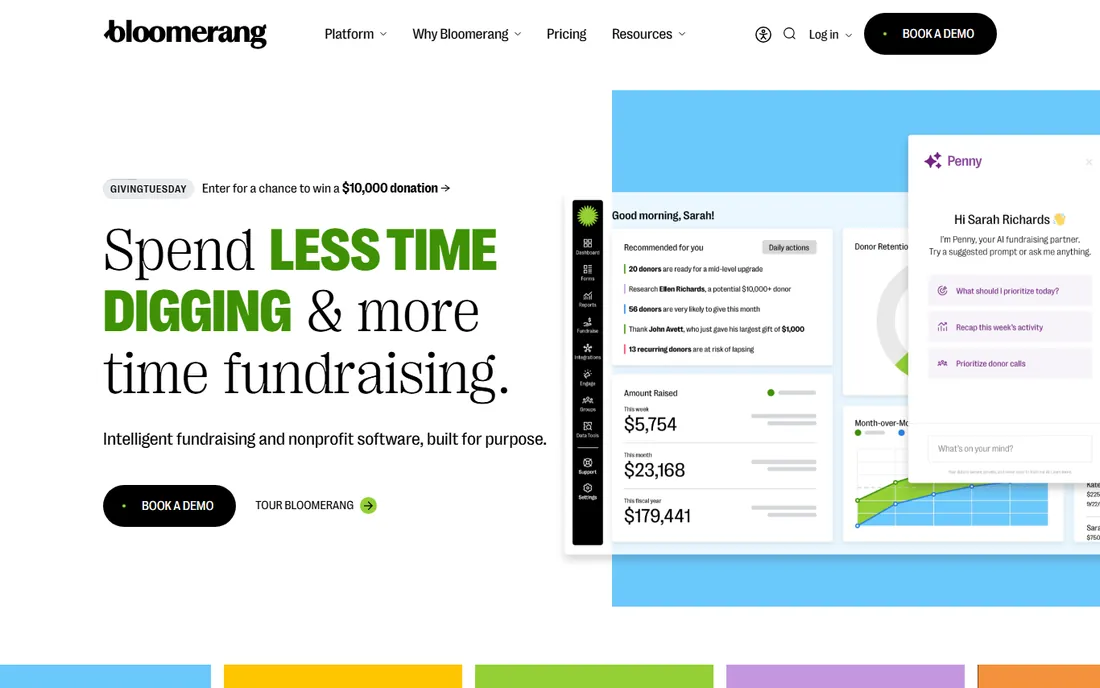 Bloomerang Volunteer homepage