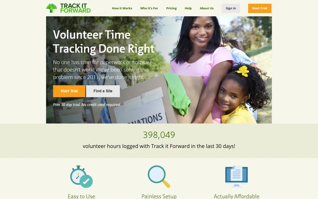 Track it Forward homepage
