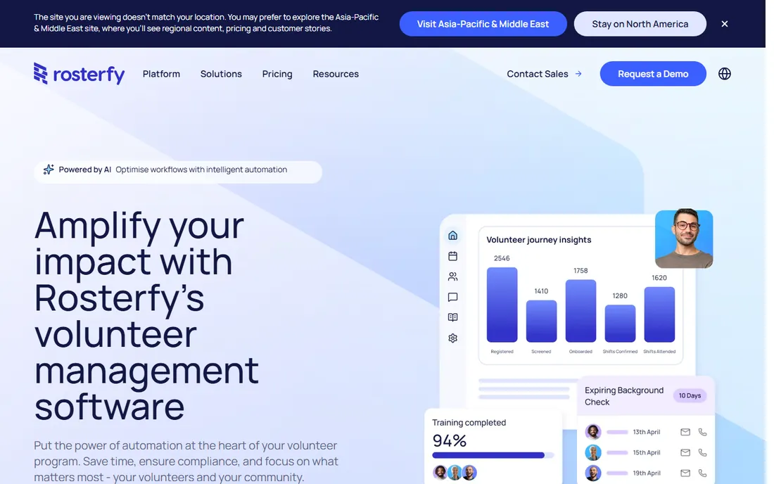 Rosterfy homepage
