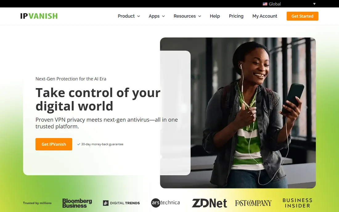 IPVanish homepage