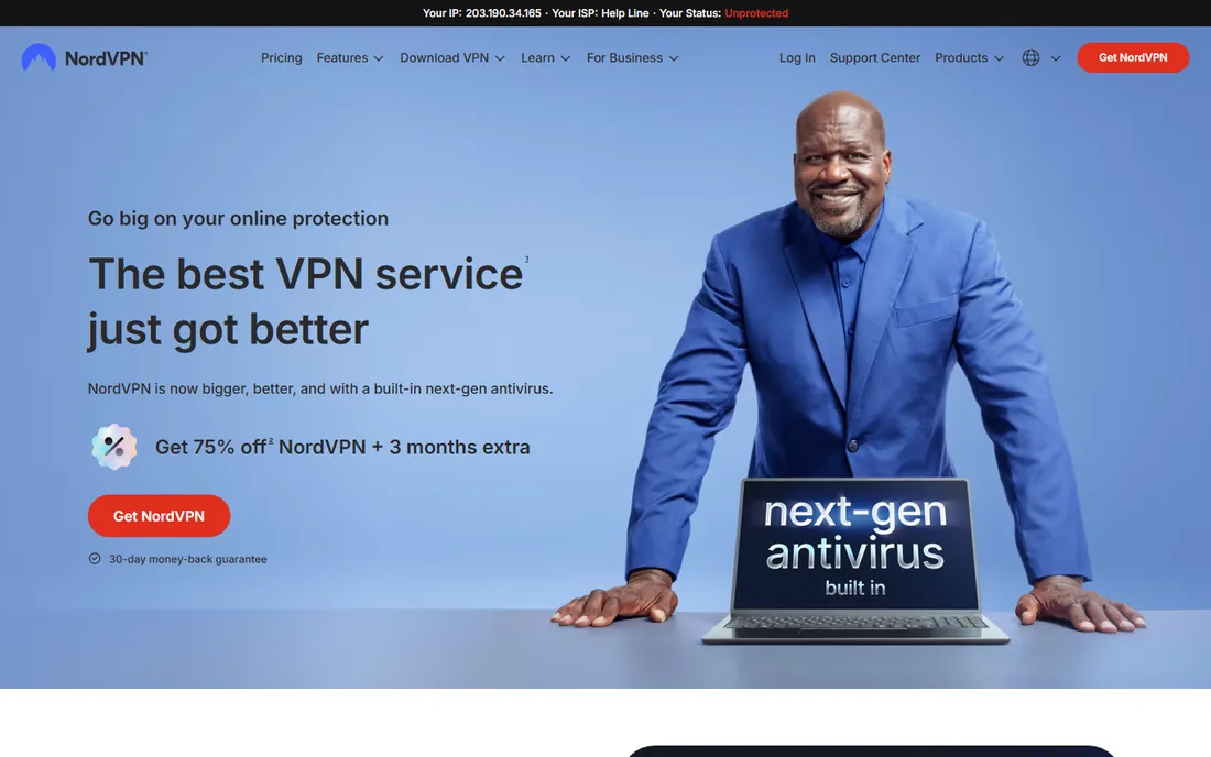 NordVPN homepage