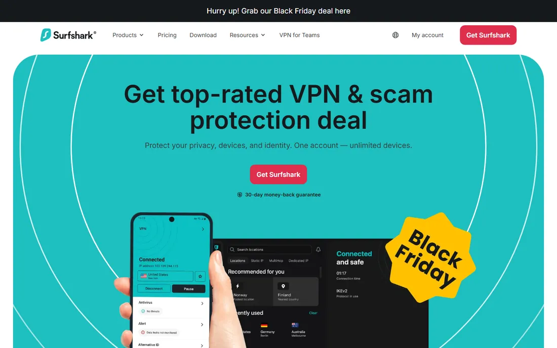 Surfshark homepage