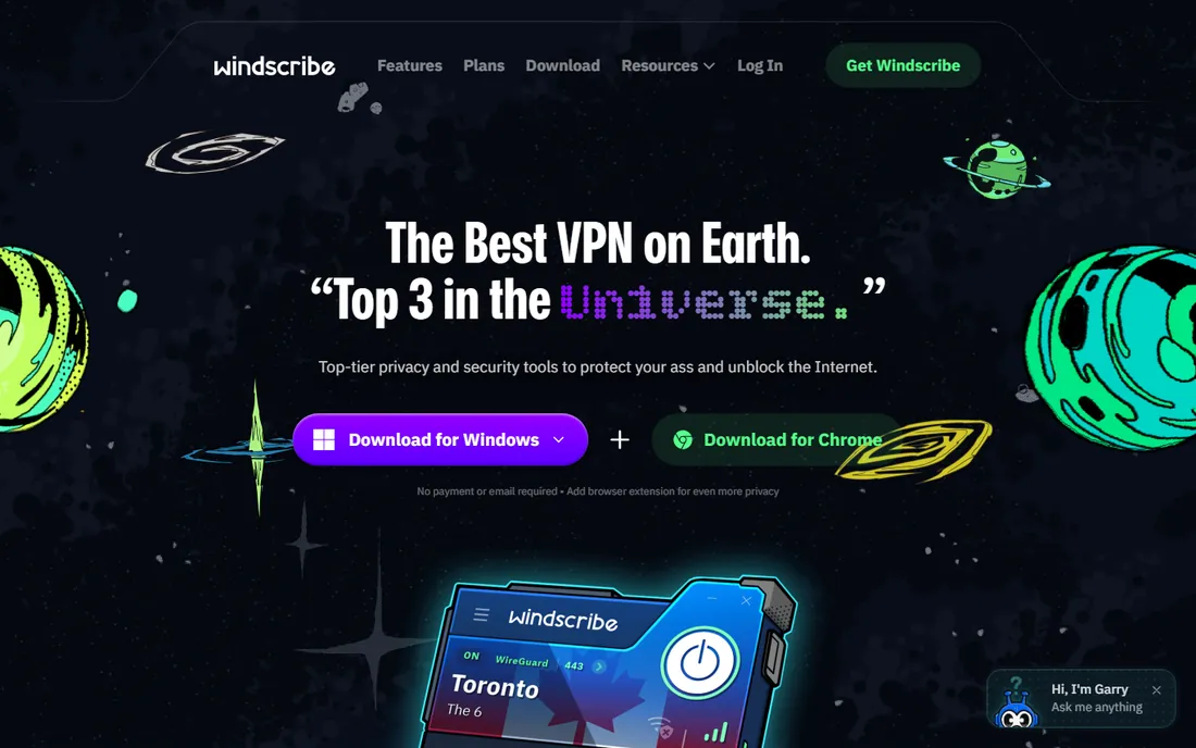 Windscribe homepage