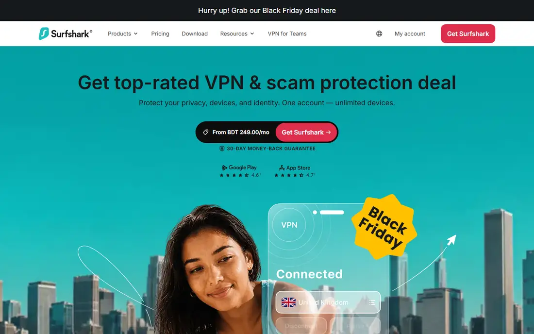 Surfshark homepage
