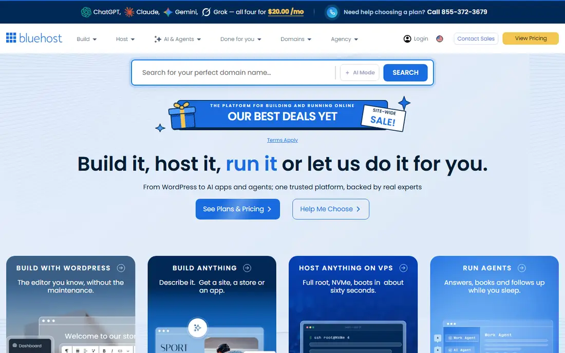 Bluehost homepage