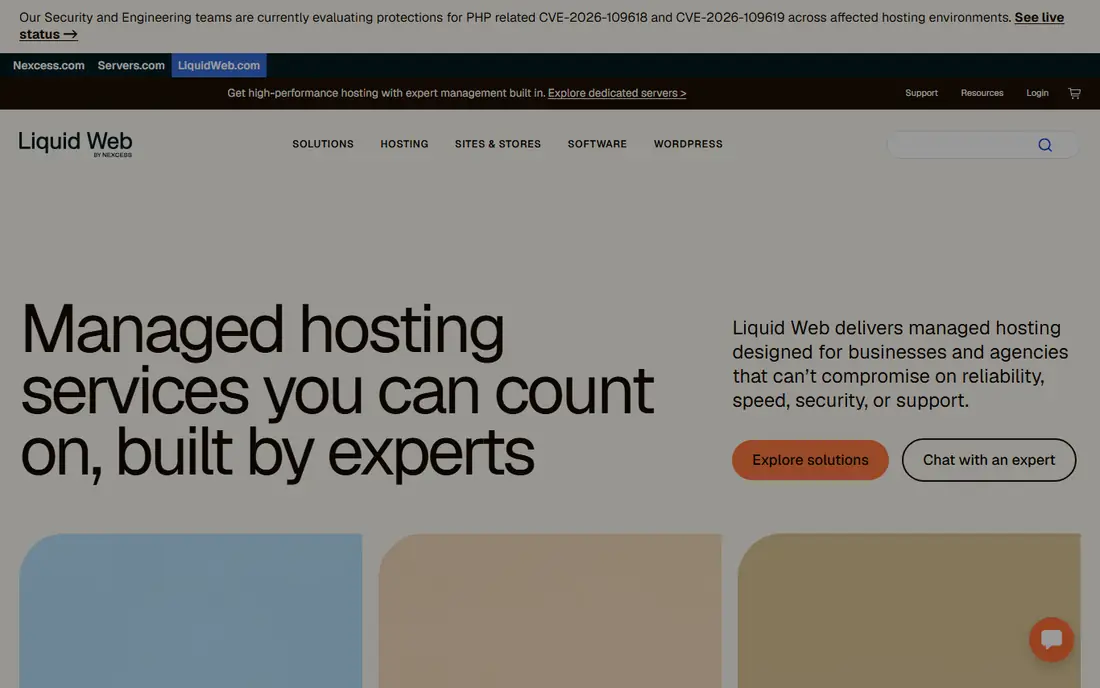Liquid Web homepage