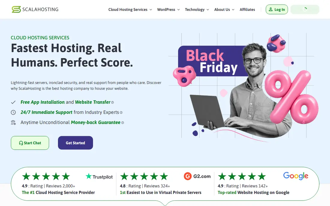 ScalaHosting homepage
