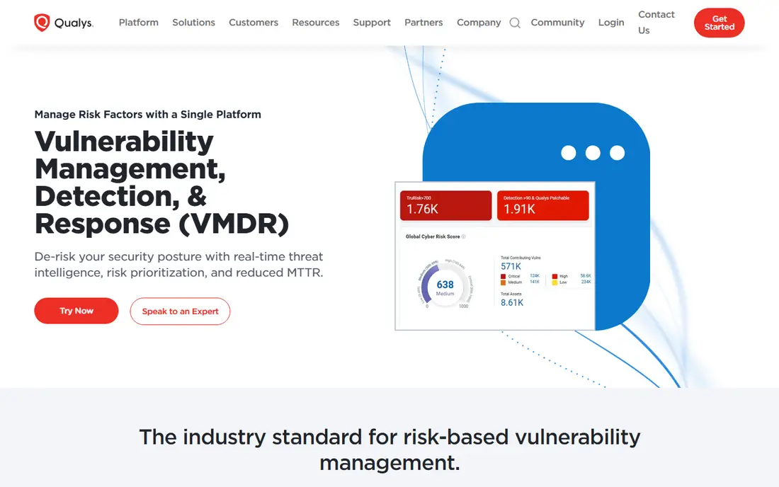 Qualys VMDR homepage