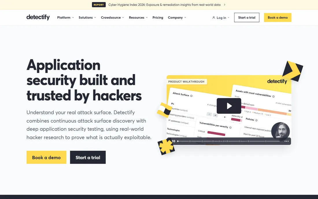 Detectify homepage