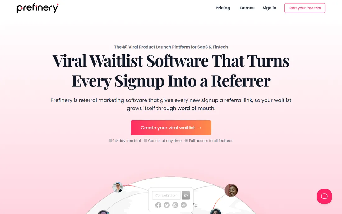 Prefinery homepage