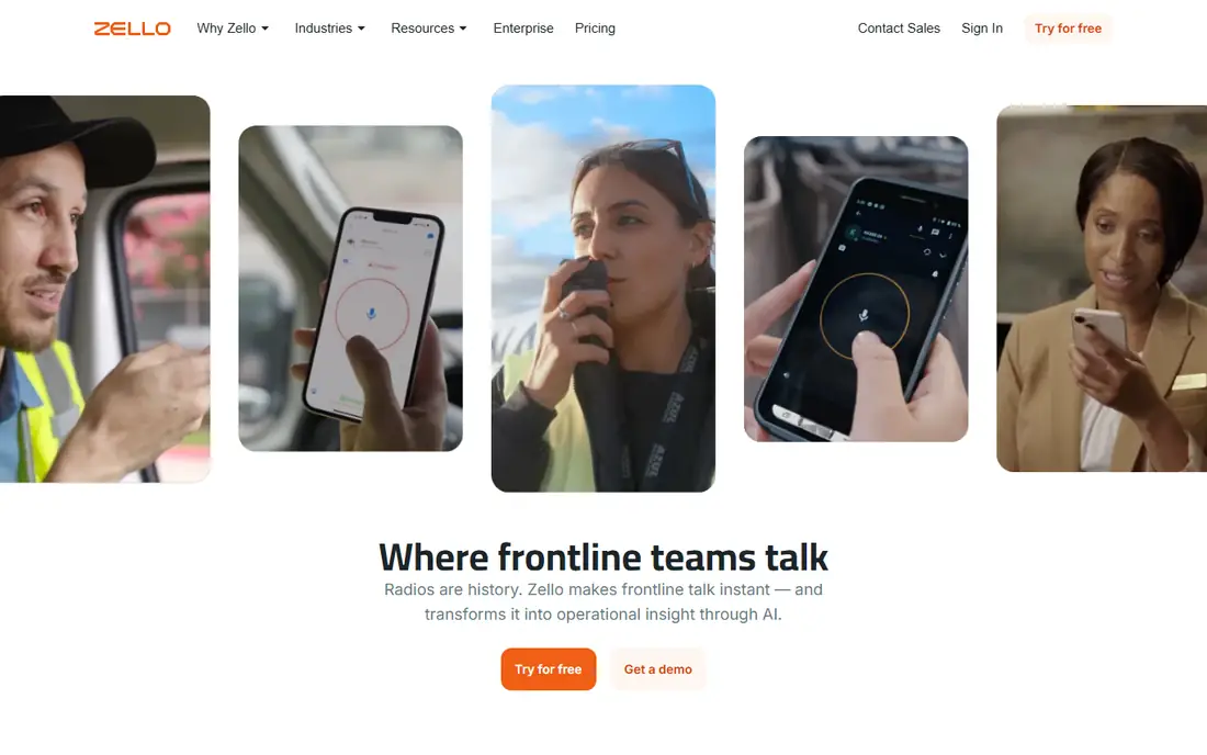Zello homepage