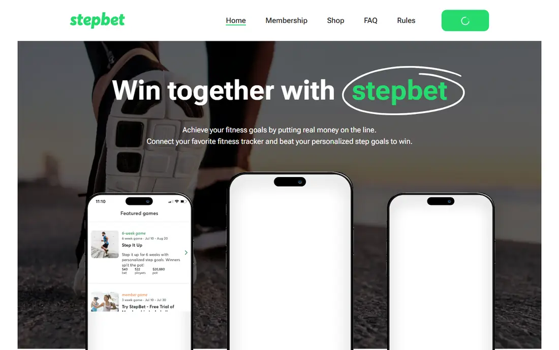 StepBet homepage