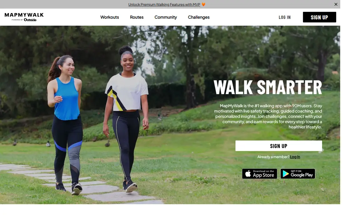 MapMyWalk homepage