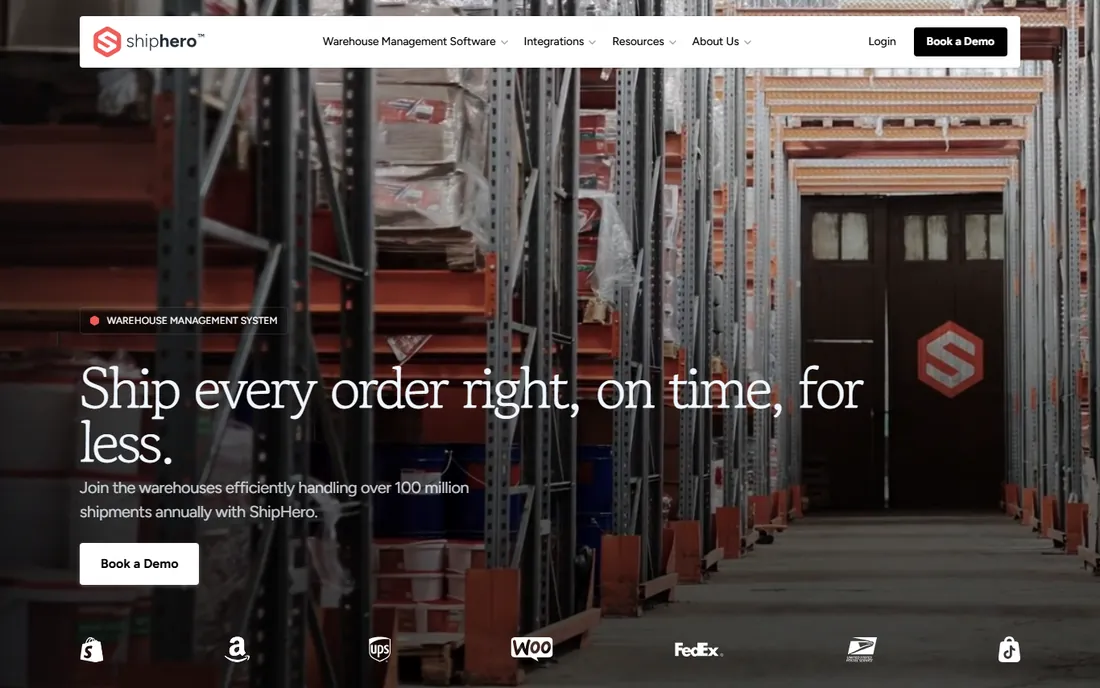 ShipHero homepage