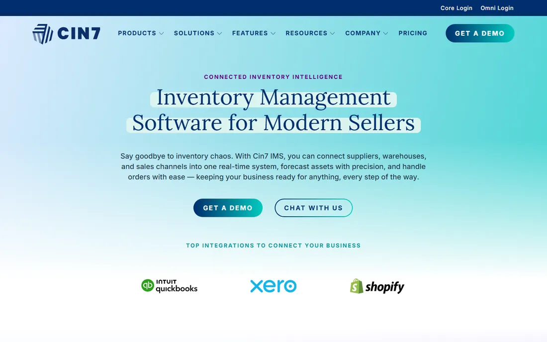Cin7 homepage